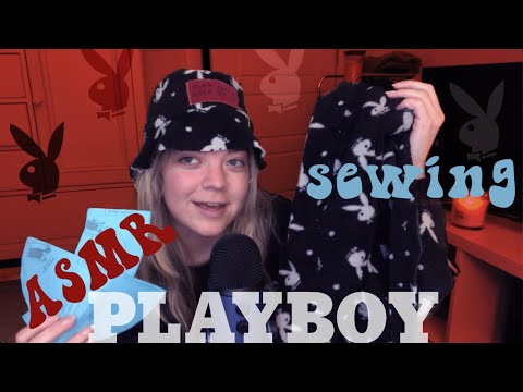 Playboy bucket hat 🐰 ASMR ❣️ DIY sew w/ me tutorial ~ tips & tricks over-explaining art process