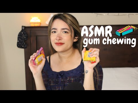 ASMR 😊✨ gum chewing four different types of gum