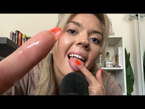 ASMR| Extra Spit Tracing/ Finger Licking Trigger Words Inaudibly & Fluffy Mic Scratching