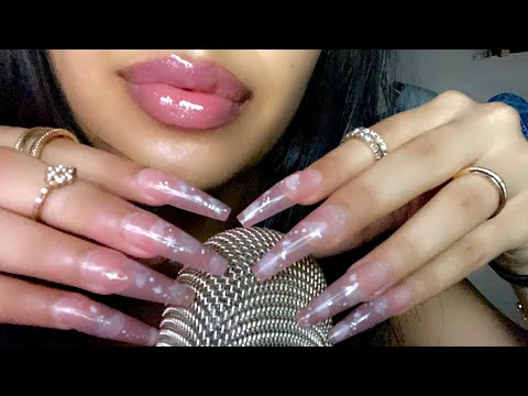 ASMR~ WET Mouth Sounds + Tapping  w/ Extra LONG Nails ( Deep Tinglesss)