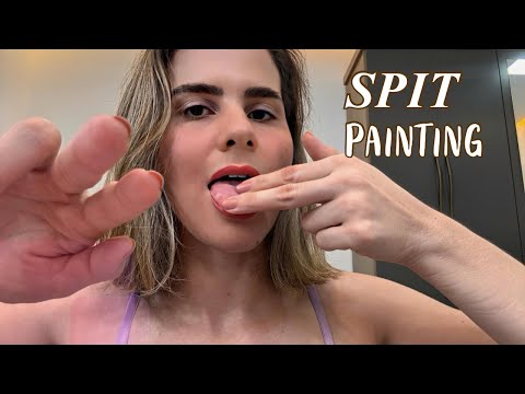 ASMR- SPIT PAINTING | ASMR- SPIT PAINTING YOU ( TRIGGERS VARY) Itense Mouth sounds