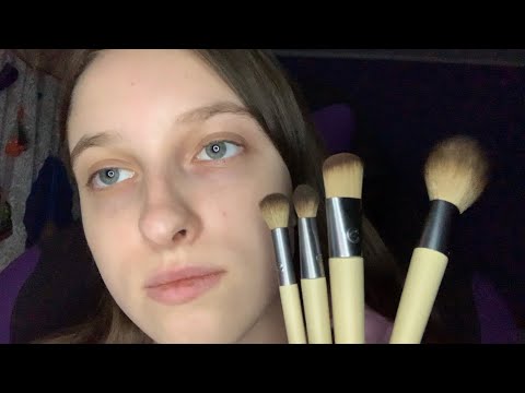 ASMR - Positive Affirmations + Face Brushing (4 Different Brushes)