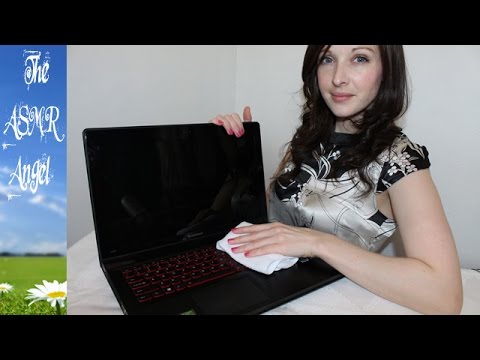ASMR - Cleaning a laptop - keyboard and rubbing sounds