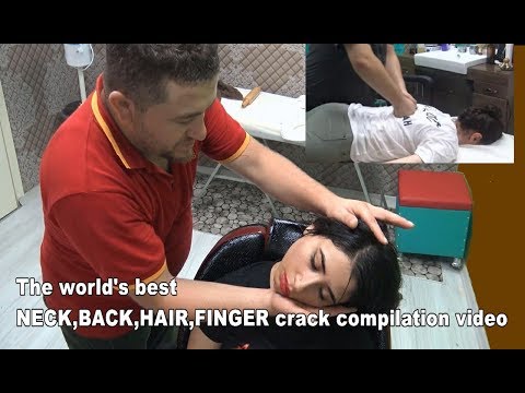 ASMR TURKISH BARBER💈The world's best NECK,BACK,HAIR,FINGER crack compilation video =BOYUN KÜTLETME