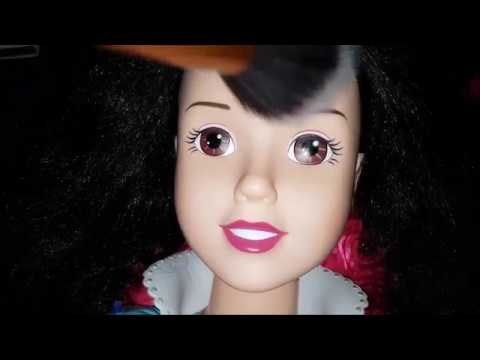 Asmr Doll head - Face Brushing,Tracing, Tapping, Stroking, hair play & Whispering