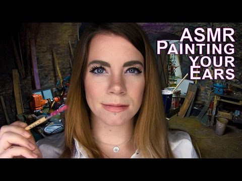 ASMR RP - You are My Art Work - Painting Your Ears! Wet & Dry Brush Sounds