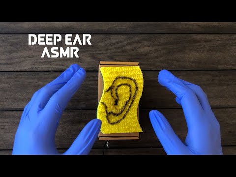 ASMR Sponge Ear Experiment - DEEP EAR TINGLES (Ear Cleaning, Tweezing, Brushing) - NO TALKING
