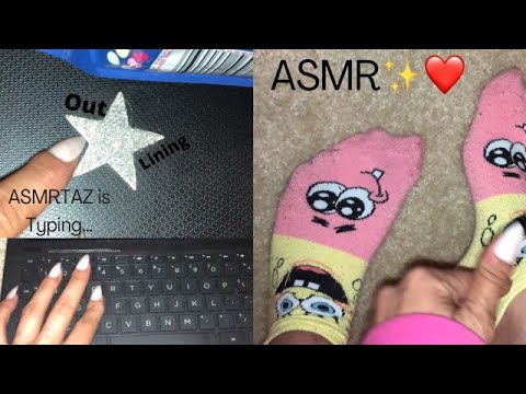 ASMR | Air tracing tattoos etc - sock scratching - keyboard typing 💬 - tapping around my room