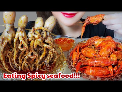 ASMR HONGKONG STYLE SPICY SEAFOOD (OCTOPUS AND CRAWFISH) EATING SOUNDS | LINH-ASMR 먹방