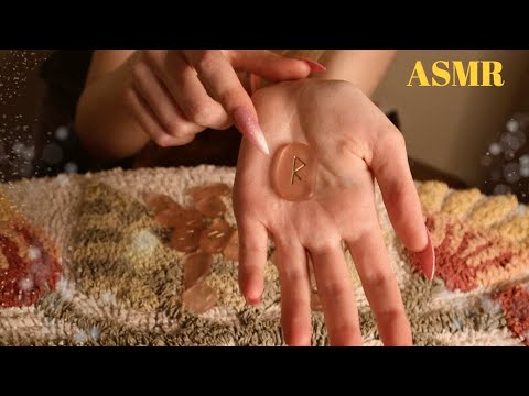 ASMR | long nails | tapping / playing with rune stones | no talking