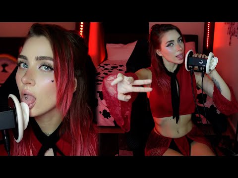 ASMR Lipping kissing sounds | 3dio Ear licking