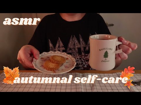 ASMR Autumnal Cozy Tea ☕️🍂 Self-Care Night 🍂 Relaxing Affirmations🌙Tarot Cards (Lo-Fi Soft-Spoken)