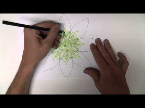 Whispered Mandalas #2 - "Green" - Drawing a Basic Mandala for ASMR, Relaxation and Sleep
