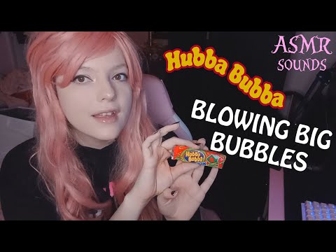 ASMR Sounds | Chewing Hubba Bubba Max Bubblegum (chewing & whispers)
