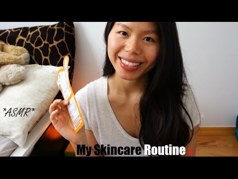 ASMR SKINCARE PRODUCTS/ ROUTINE I USE FOR GLOWY SKIN!! (Sensitive, Dehydrated Skin Type + Whisper)