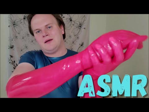 ASMR - Shining Long Latex Gloves - Latex Sounds, Hand Movements