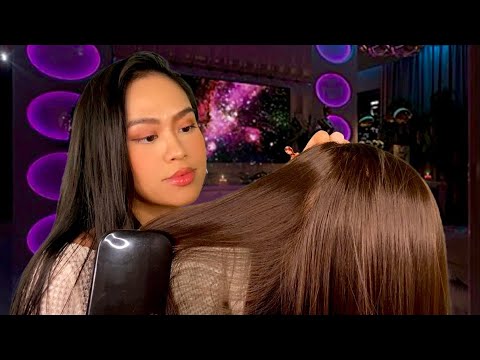 ASMR Hair Brushing + Scalp Scratching Massage (Lets Have REAL Talk Until U Fall Asleep ) Gum Chewing