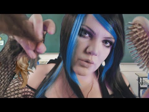 ASMR Goth Girl in Class Gives YOU Tingles |  Up Close Whispers, Personal Attention, Hair Play
