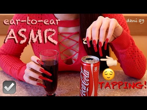 How do you open a can of coca-cola with LONG NAILS?⁉️ 🎧 intense ASMR: TAPPING TIN & CRYSTAL GLASS!🍸✶