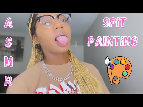ASMR ✮ SPIT PAINTING ( Intense Mouth Sounds, Hand Movements, Personal Attention)