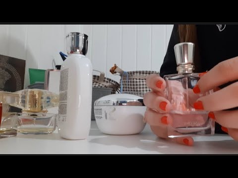 ASMR | Na penteadeira da minha mãe + embalagens de perfumes