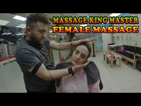 ASMR FEMALE MASSAGE &NECK-BACK CRACK& turkish barber head,back,arm,palm,face,neck, for sleep massage