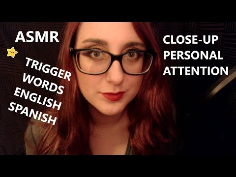 Beautifully Relaxing English & Spanish Trigger Words | Mouth Sounds | Close-Up Personal Attention