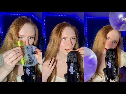 ASMR💆3 hours of tingly mouth sounds, fluffy mic,brushing,hair asmr😴