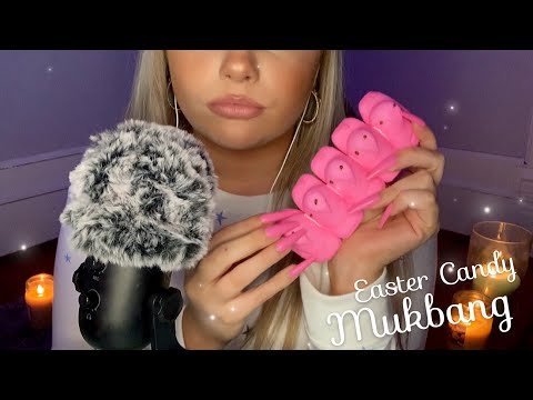 ASMR Easter Candy Mukbang 🐣🍬 eating sounds, tapping, scratching, long nails 💜
