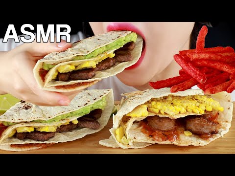 ASMR TikTok Viral Tortilla Wraps 접어먹는 또띠아랩 틱톡유행 먹방 Mukbang Eating Sounds