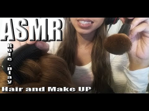 {ASMR} Hair and Make up Make over | Role play | gum chewing