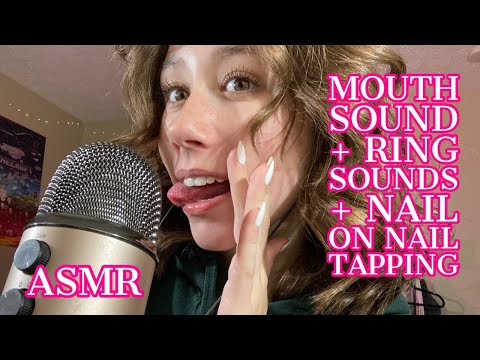 ASMR | mouth sounds + rings sounds + nail on nail tapping (ALMOST AT 100K!!!)