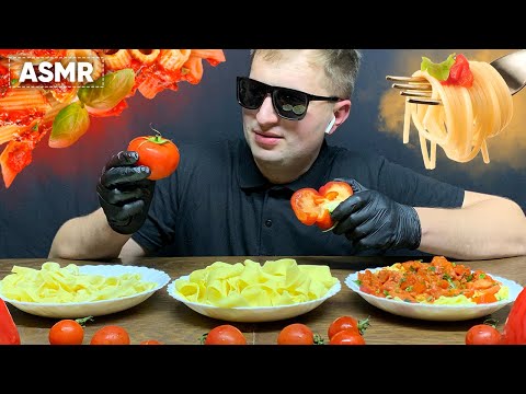 ASMR PASTA, MUSSELS, TOMATO & CHEESE MUKBANG 먹방 | COOKING & EATING SOUNDS | Andrew ASMR
