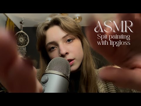 ASMR • spit painting you but with lipgloss 💋 (kisses, mouth sounds, personal attention)