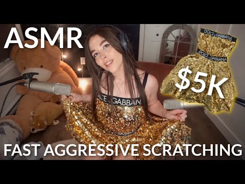 ASMR Fast Aggressive Scratching of $5000 Designer Dress
