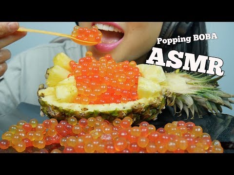 ASMR Popping BOBA + Fresh Pineapple (EXTREME RELAXING EATING SOUNDS) NO TALKING | SAS-ASMR