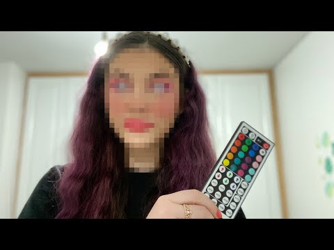 ASMR - Doing my makeup with RED LED LIGHTS