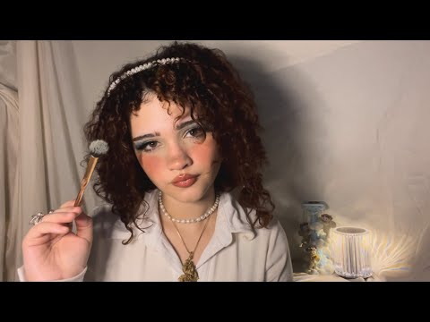 ASMR POV friend does your makeup for holiday party 🎄(soft spoken personal attention)