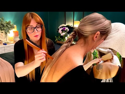 ASMR Real Person Hair Play,Brushing,Nape & Back Attention with rain sounds |Soft Spoken SLEEP SERIES