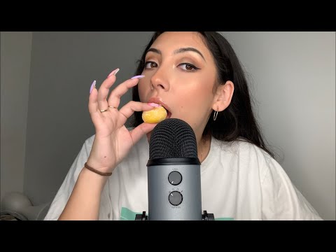 ASMR Mouth & Lip Gloss Sounds - Chewing Gummy Candy & Mochi Icecream | Whispered