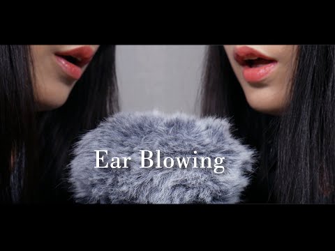 ASMR Twin Ear Blowing and Breathing for Sleep | Fluffy Mic | Long & Short Breathing (No Talking)