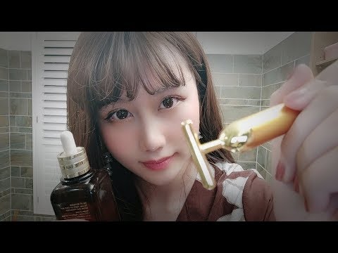 *ASMR* Relaxing Skincare Role Play | Face touching (No Talking)