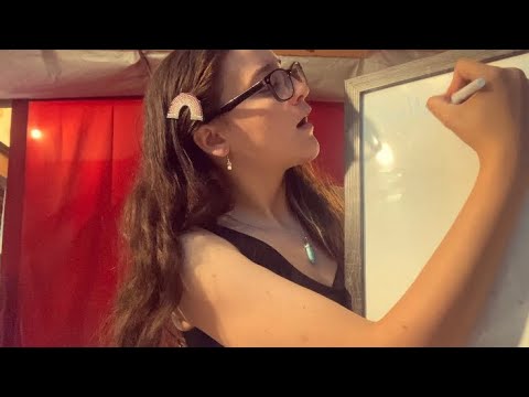 Asmr~Teacher Roleplay(Reading, Tapping, Eating sounds, Velcro sounds..)