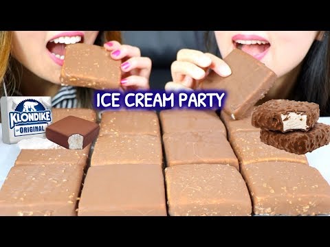ASMR KLONDIKE ICE CREAM PARTY 초콜릿 아이스크림 리얼사운드 먹방 アイスクリーム 冰淇淋 Kem cây | Kim&Liz ASMR