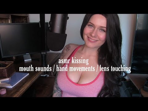 ASMR Kissing You | Up-Close mouth sounds | Hand movements | Lens Touching