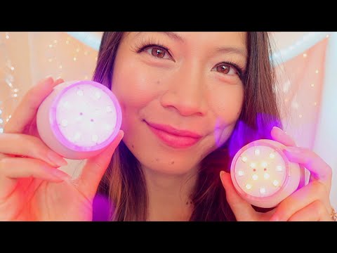 ASMR Futuristic Facial Spa ~ Blue/Red LED Lights for Wrinkles, Spots and Acne