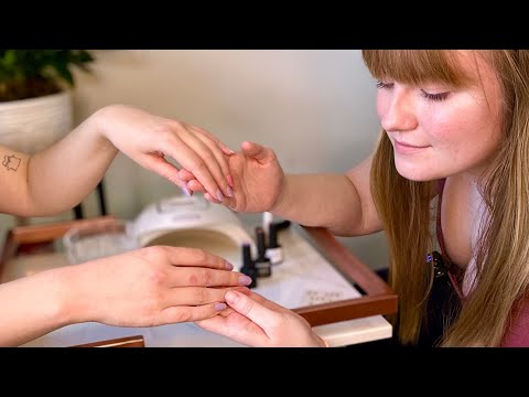 ASMR Gel Nail Manicure on Long Nails | Nail Care, Filing, Polishing, Painting for Spring
