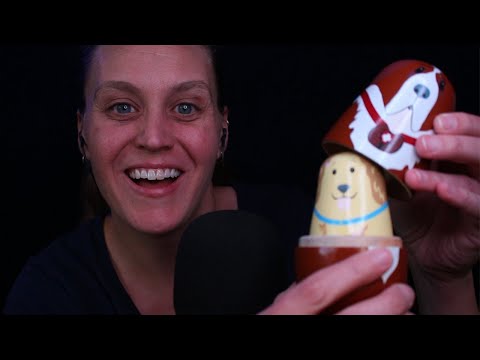 ASMR Wooden Nesting Dolls 🐶 Wood Sounds, Lid Sounds, Cute Dogs!