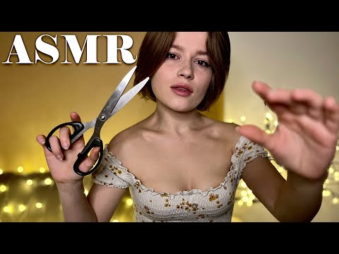 ASMR plucking negative energy with scissors ✂️✨ Hand movements, deep breathing & soft whispers