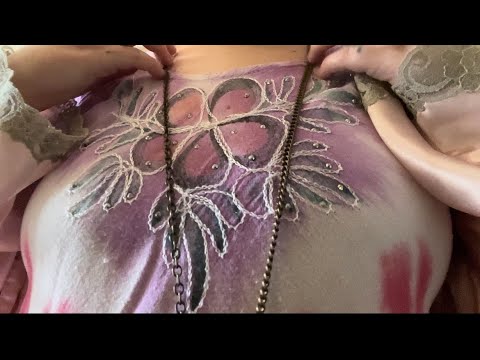 Colorful outfit fabric scratching and tapping | ASMR ✨ no talking